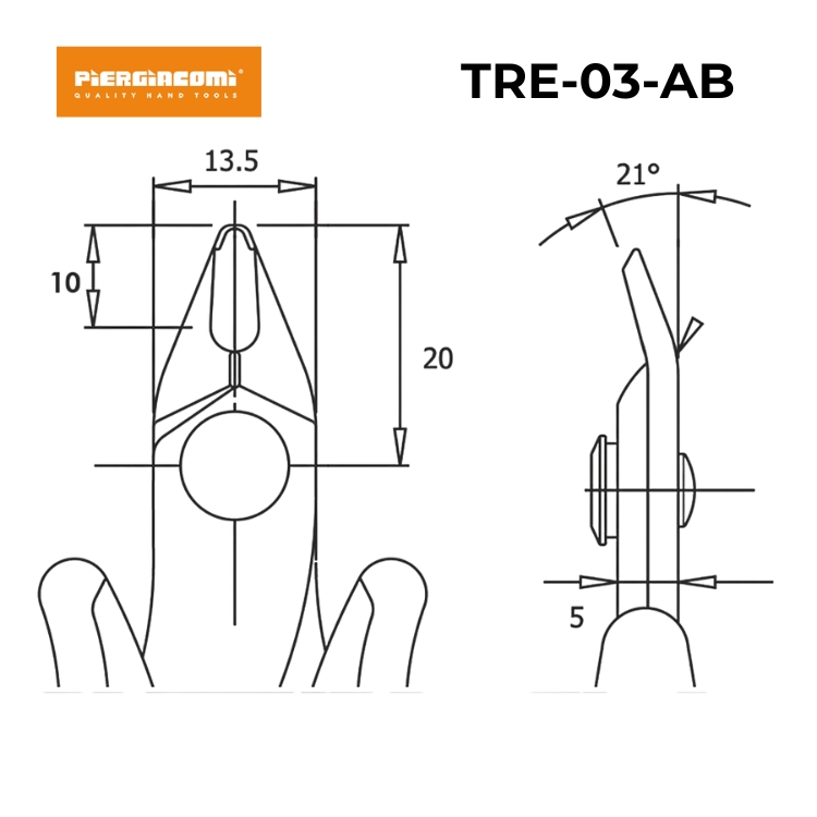 Kìm cắt phẳng TRE-03-AB PIERGIACOMI Kìm cắt phẳng TRE-03-AB PIERGIACOMI